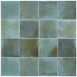 Antiek Blue 3.94 in. x 3.94 in. Glossy Ceramic Square Wall and Floor Tile (5.39 sq. ft./case) (50-pack)