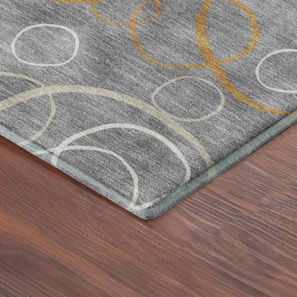 Mayfield Premium Machine Washable Abstract AMF2408 Gray 10 ft. x 14 ft. Area Rug