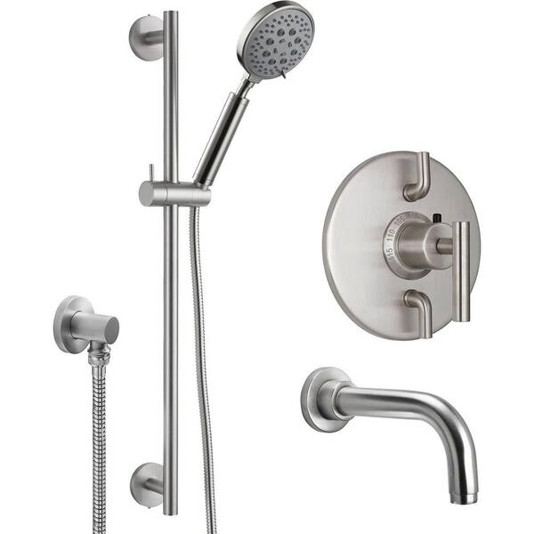 CALIFORNIA FAUCETS Tiburon Single Handle 3 -Spray Shower Faucet 2.0 GPM with Ceramic Disc Valves, Self-cleaning Nozzles in. BNU