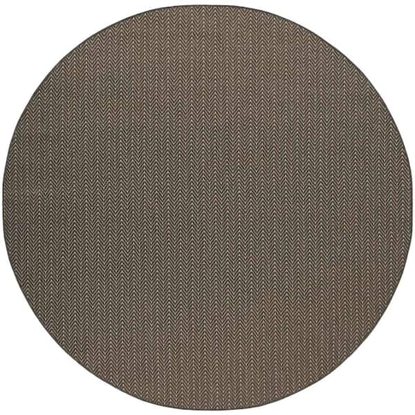 Horizon Indoor/Outdoor Charcoal 8 ft. Round Geometric Contemporary Round Area Rug