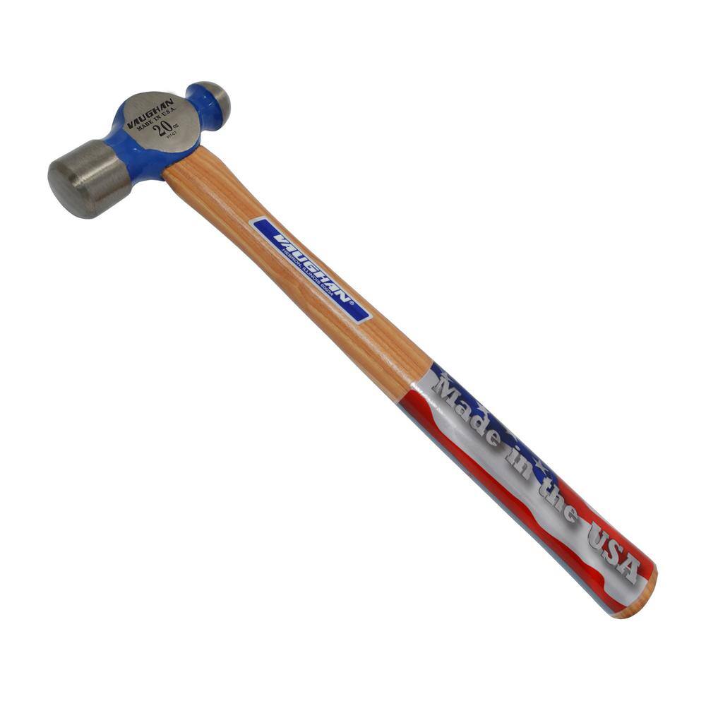 Vaughan 20 oz. Steel Ball Pein Hammer with 14 in. Hardwood HandleTC120