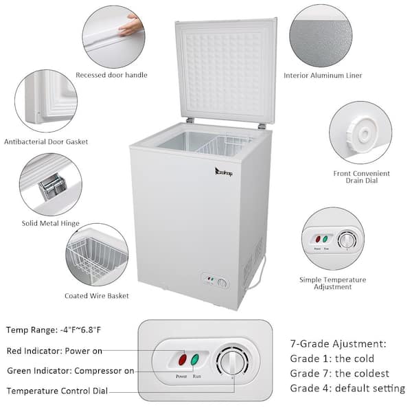 Chest Freezer Basket Deep Freezer Organizer Bin Expandable PP Heavy Load  with Handle Chest Freezer Accessory for Kitchen (L)