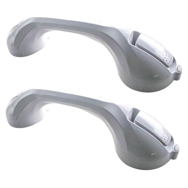 AmeriHome 16 in. Repositionable Suction Grab White 2-Piece Bar Set