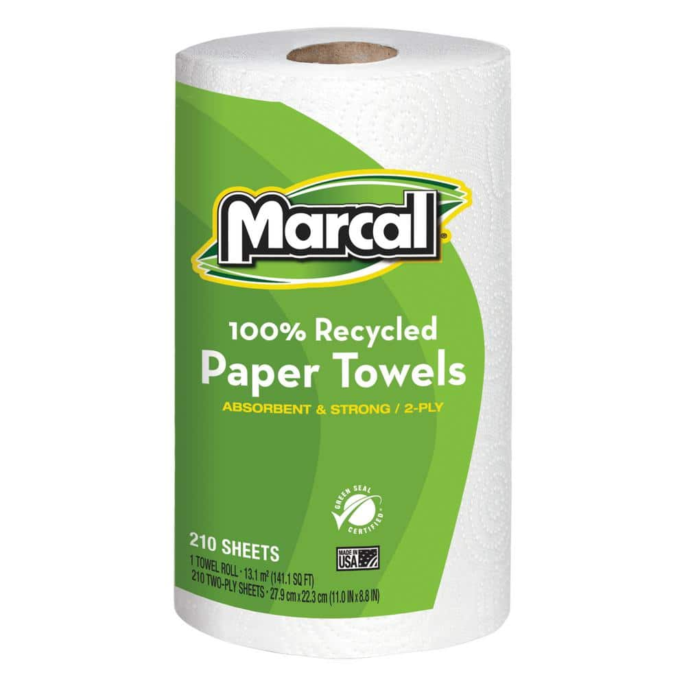 Marcal  MRC6210  100% Recycled  Jumbo Roll Paper Towels  12 / Carton  White