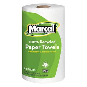 100% Recycled Roll Towels 2-Ply 8.8 x 11 (210 Sheets per Roll, 12 Rolls per Carton)