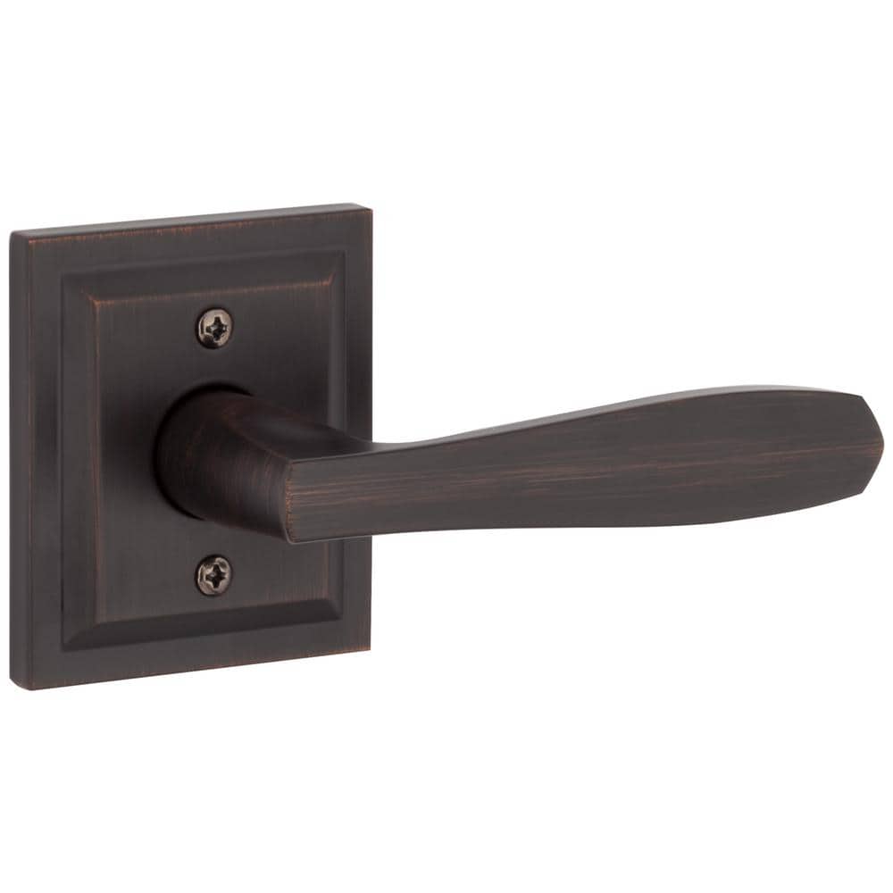 Venetian Bronze Square Backplate Hall/Closet Lever Handle