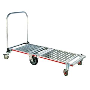 1,500 lb. Capacity 6-Wheel Folding Aluminum Platform Truck, Base and Extension with 8 in. Balloon Cushion Wheels
