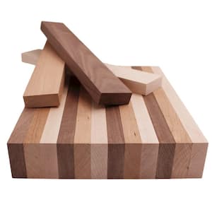 0.75 in. x 2 in. x 1 ft., 5 Walnut 5 Maple and 5 Cherry Hardwood Boards (15-Pack)