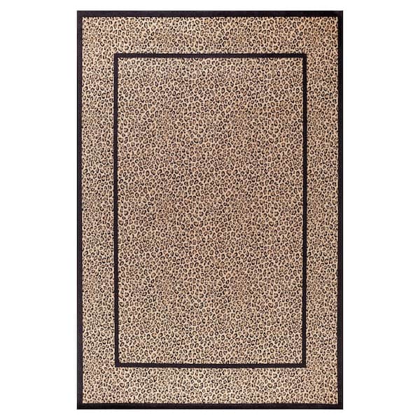 Jewel Leopard Beige 4 ft. x 6 ft. Area Rug