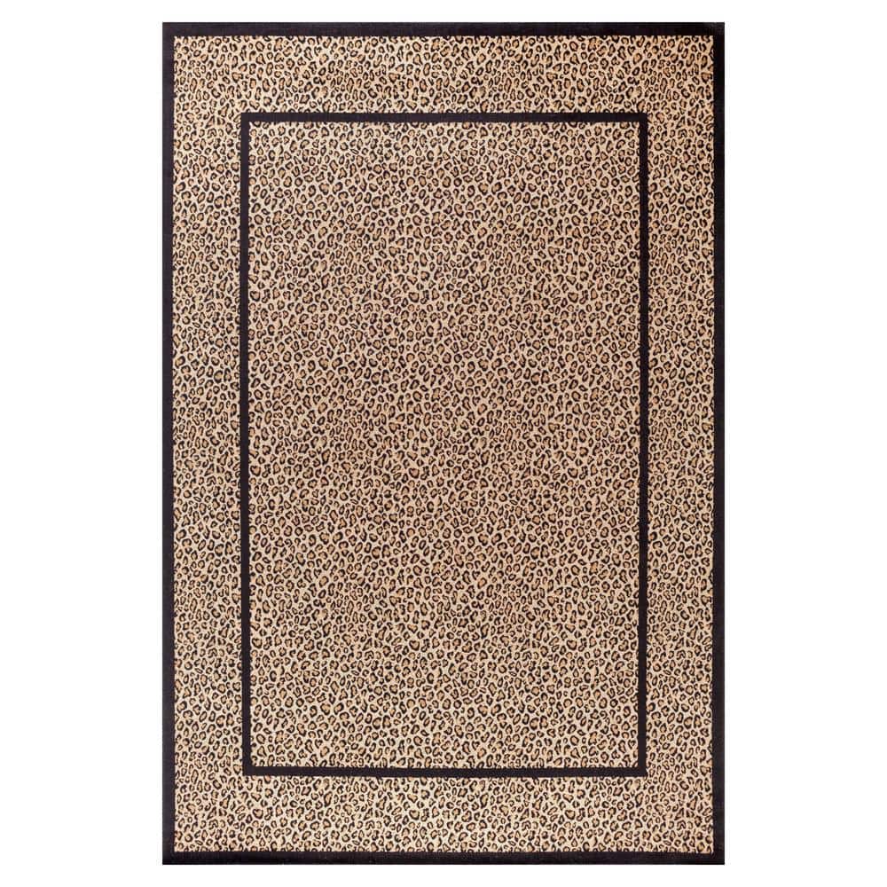 Concord Global 5 ft. 3 in. x 7 ft. 7 in. Jewel Leopard - Beige