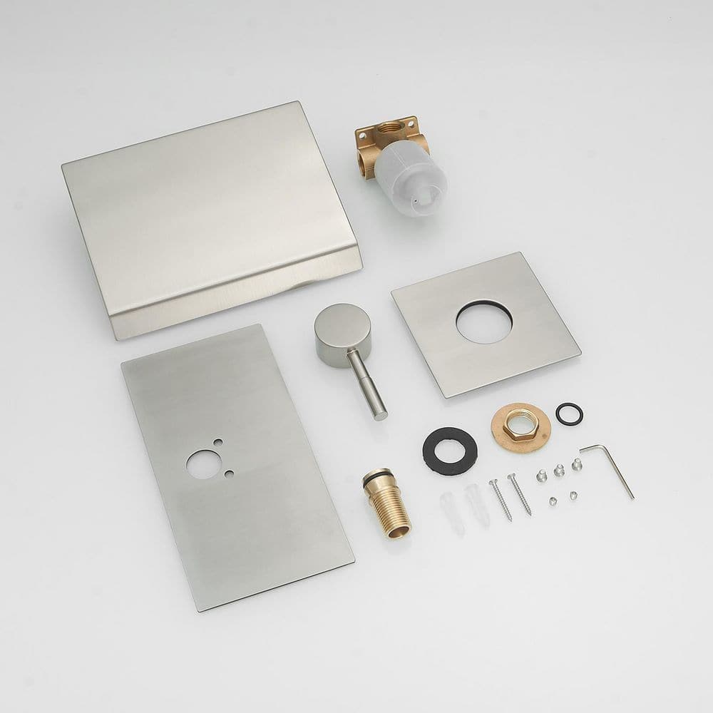 Brushed Nickel Wall-Mounted Single-Handle Bathroom Faucet