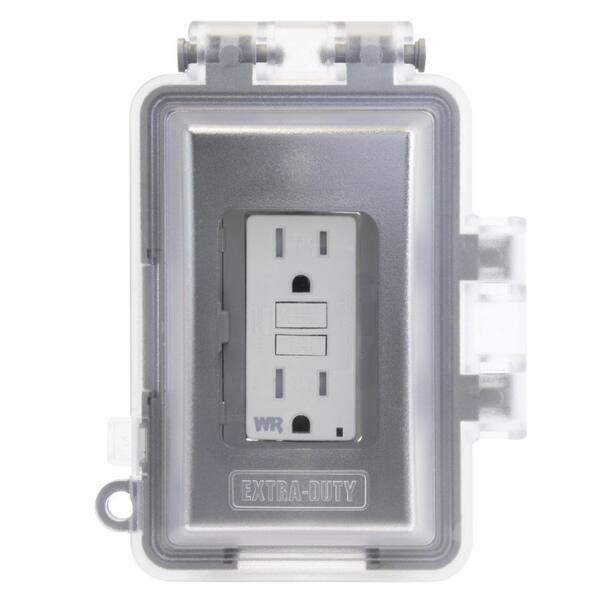 Commercial Electric Clear 1-Gang Extra-Duty Non-Metallic While-In-Use Weatherproof Horizontal/Vertical Receptacle Cover