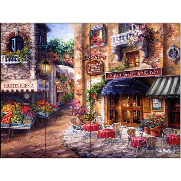 The Tile Mural Store Buon Appetito 17 in. x 12-3/4 in. Ceramic Mural Wall Tile