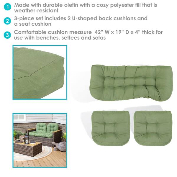 outdoor settee cushion set
