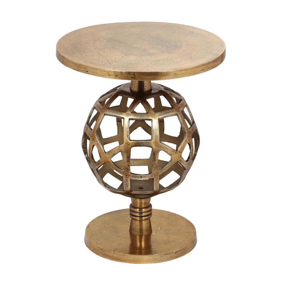 antique brass accent table