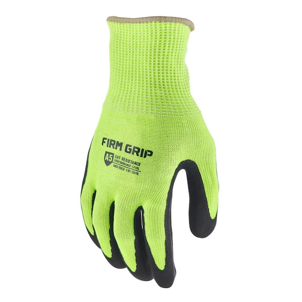 Evridwear Cut Resistant Work Gloves with Grip Dots - Level 5 Protection for Kitchen and Construction, 1 Pair, Medium, Green, Adult Unisex