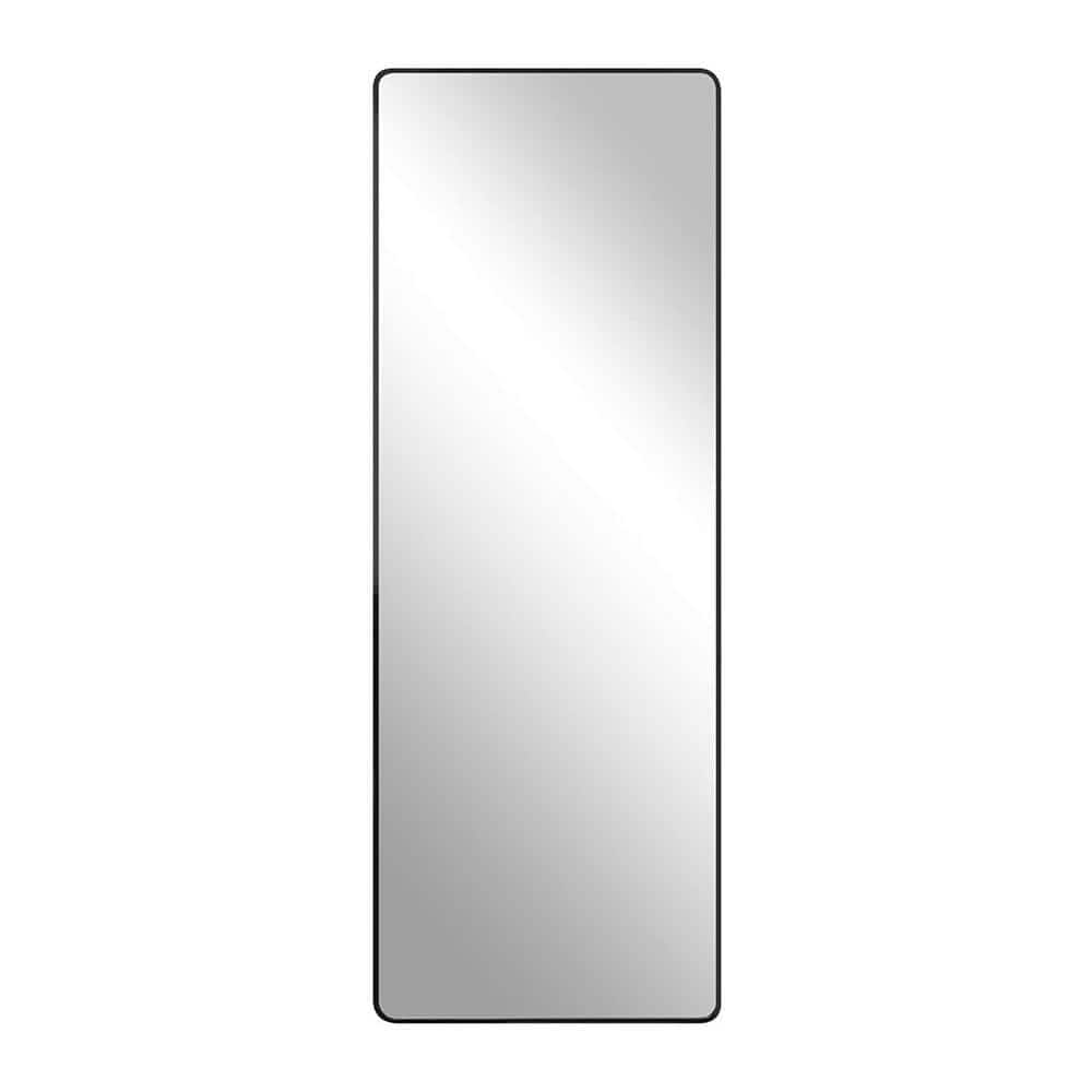 22 in. W x 65 in. H Rectangle Framed Black Floor Mirror for Bathroom BL