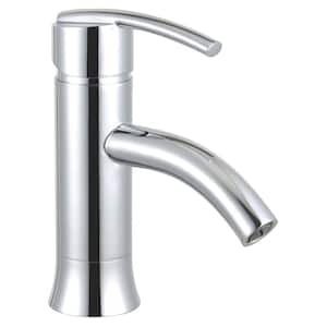 Waverly Single-Handle Single-Hole Bathroom Faucet in White and Polished Chrome