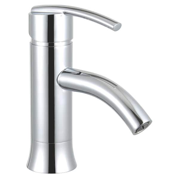 Eisen Home Waverly Single-Handle Single-Hole Bathroom Faucet in White and Polished Chrome