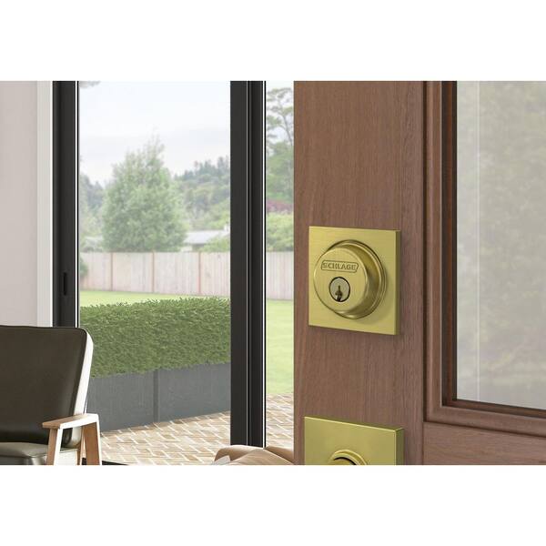 Schlage B60 Series Collins Satin Brass Single Cylinder Deadbolt Certified  Highest for Security and Durability B60 N G COL 608 - The Home Depot