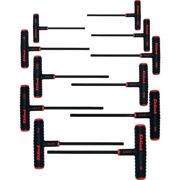 6 in. Series Power-T T-Handle Hex Key Set with Pouch Sizes 5/64 in. to 3/8 in. (11-Piece)