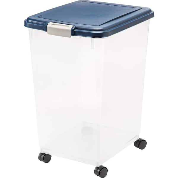 IRIS 69 Qt. Airtight Pet Food Storage Bin in Navy