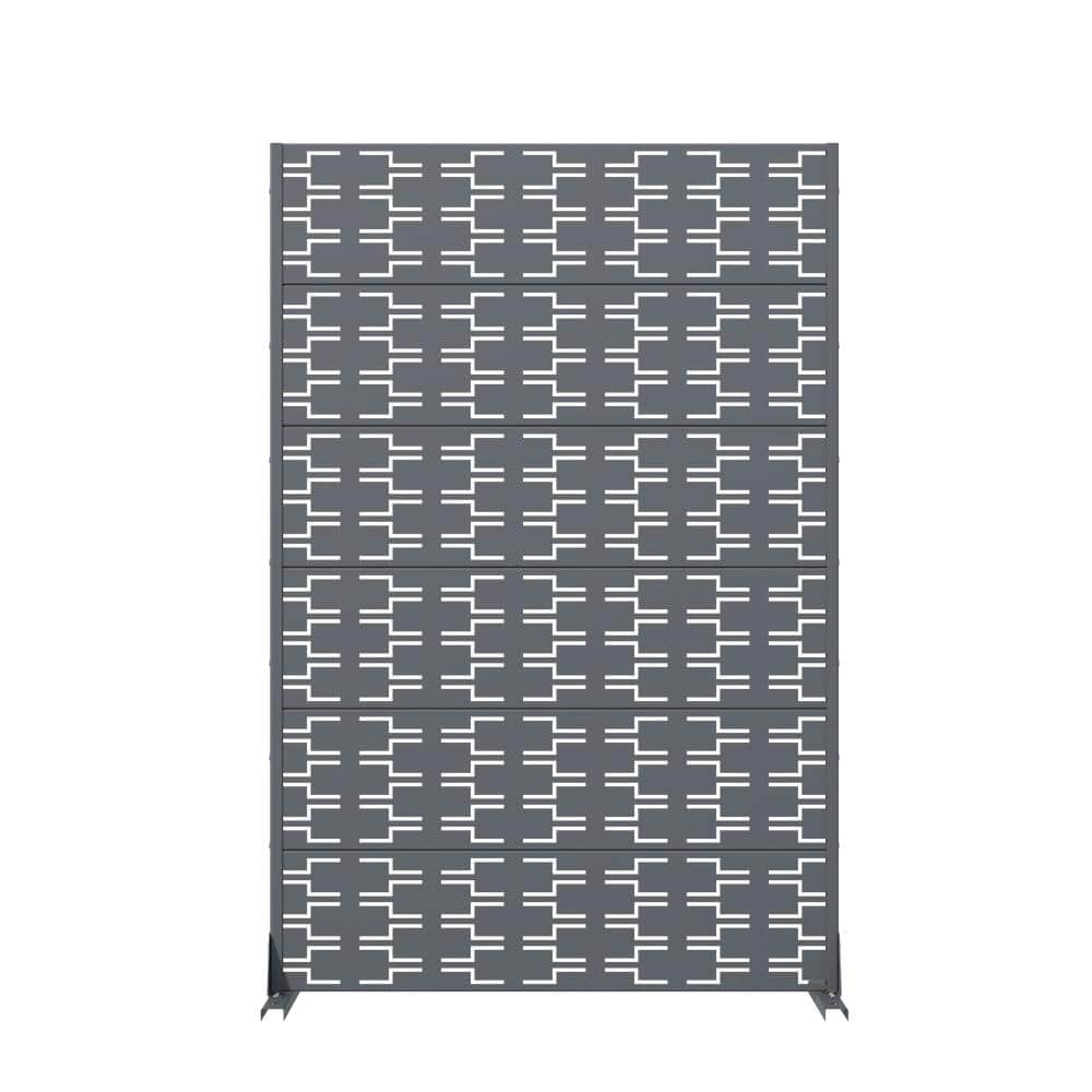 72 in. H x 47 in. W Outdoor Charcoal Galvanized Steel Decorative Garden Fence Privacy Screen price history on PriceWatchPro