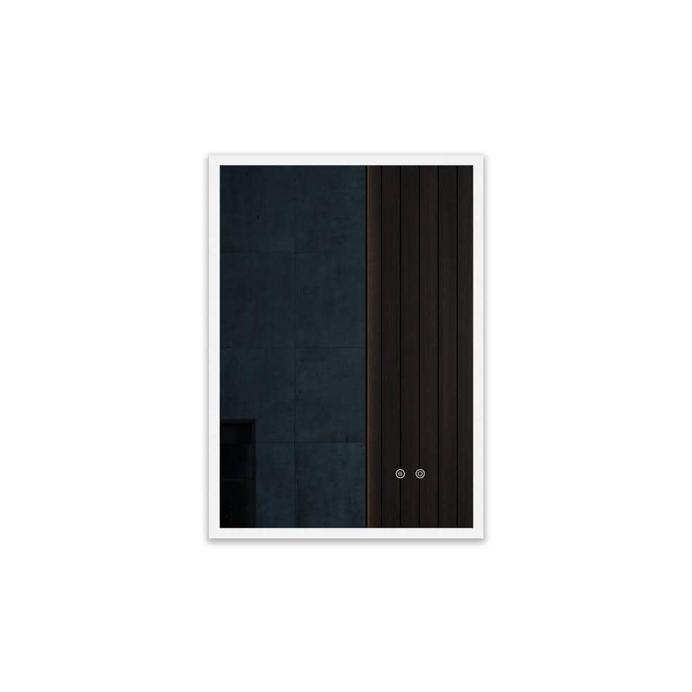 ML01 20 in. W x 28 in. H Large Rectangular Frameless Anti-Fog LED Wall Bath