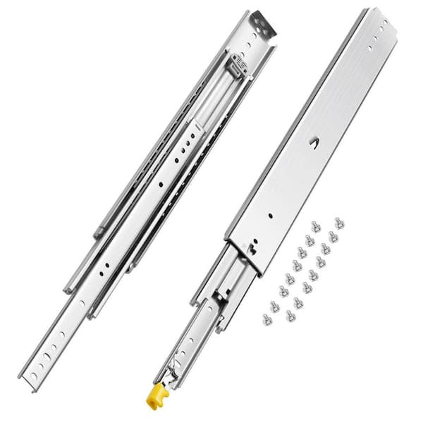 Wudkey 1 Pair 24 in. Ball Bearing Locking Drawer Slides, Full Extension Soft-Close Drawer Slide with 500 lbs. Load Capacity