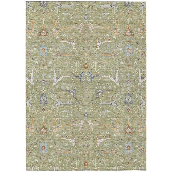 Chantille Machine Washable Indoor/Outdoor Abstract ACN2250 Aloe 8 ft. x 10 ft. Area Rug