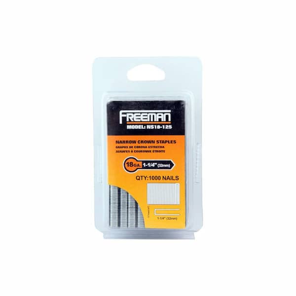 Freeman 1-1/4 in. 18-Gauge Glue Collated Narrow Crown Staples (1000 Count)