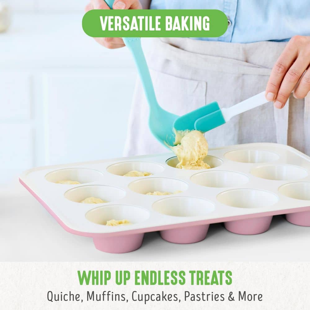 Pink Jumbo Nonstick Ceramic 12-Cup Muffin Pan