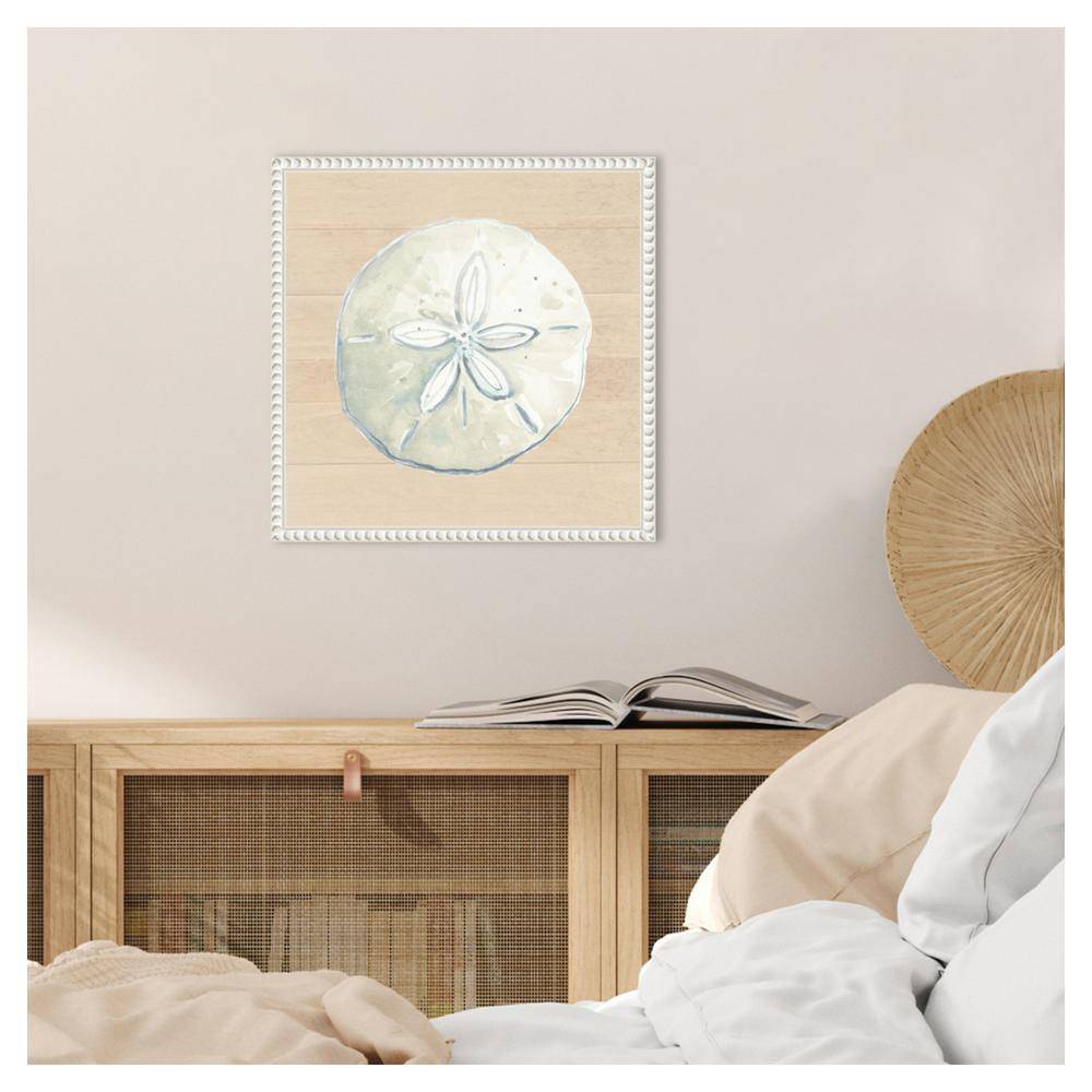 Beaded Frame Sand Dollar Print on Canvas Wall Art