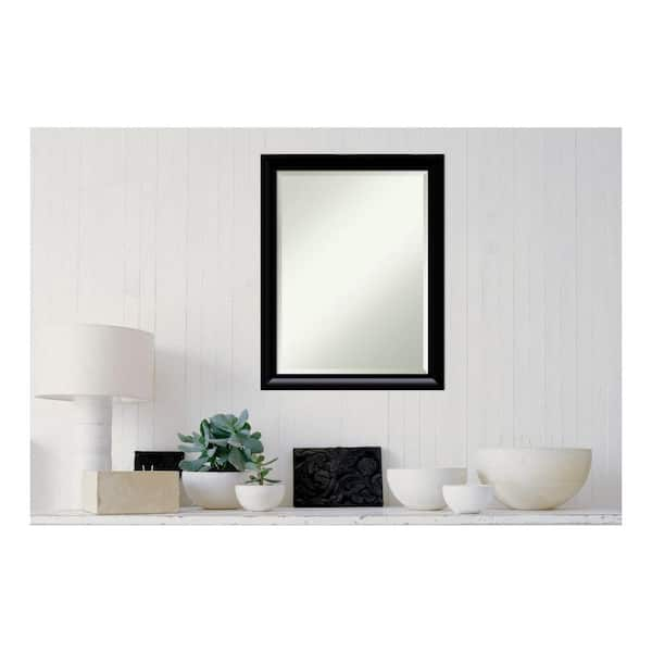 Amanti Art Medium Rectangle Black Contemporary Mirror (27.13 in. H x 21.13 in. W)