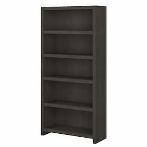 Echo 31.61 in. Wide Charcoal Maple 5 Shelf Standard Bookcase
