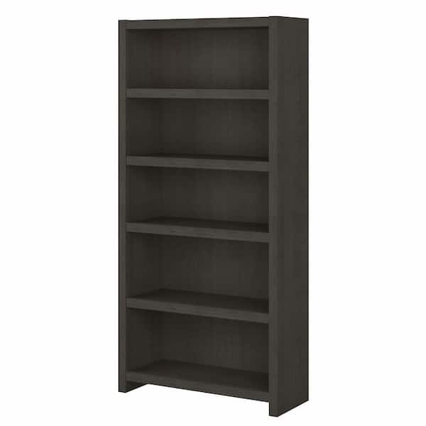 Bush Furniture Echo 31.61 in. Wide Charcoal Maple 5 Shelf Standard Bookcase