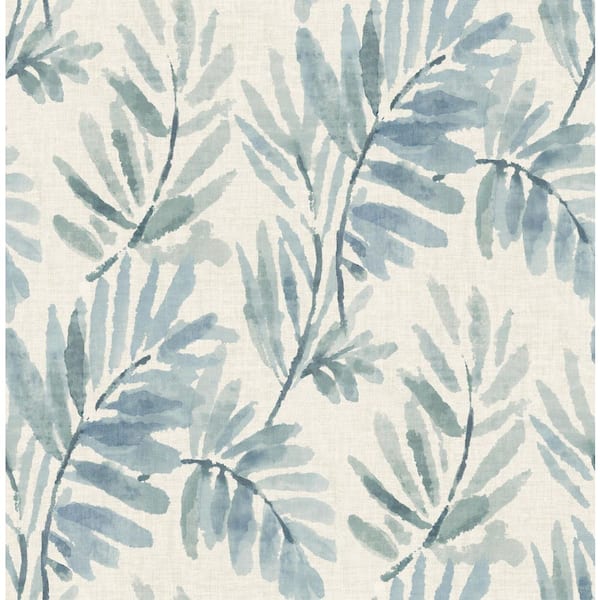 Serenade Blue Ferns Wallpaper