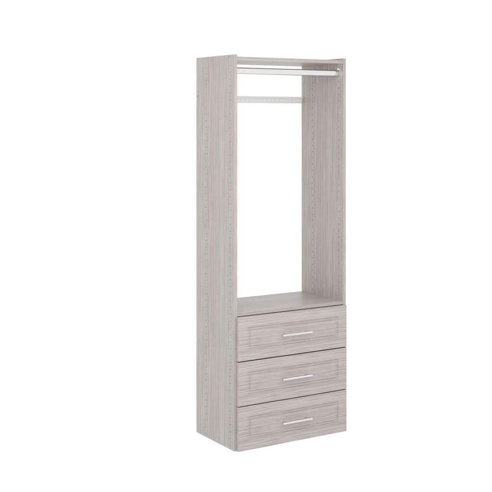 Closet Evolution Modern Raised 25 in. W Rustic Grey Wood Closet System ...