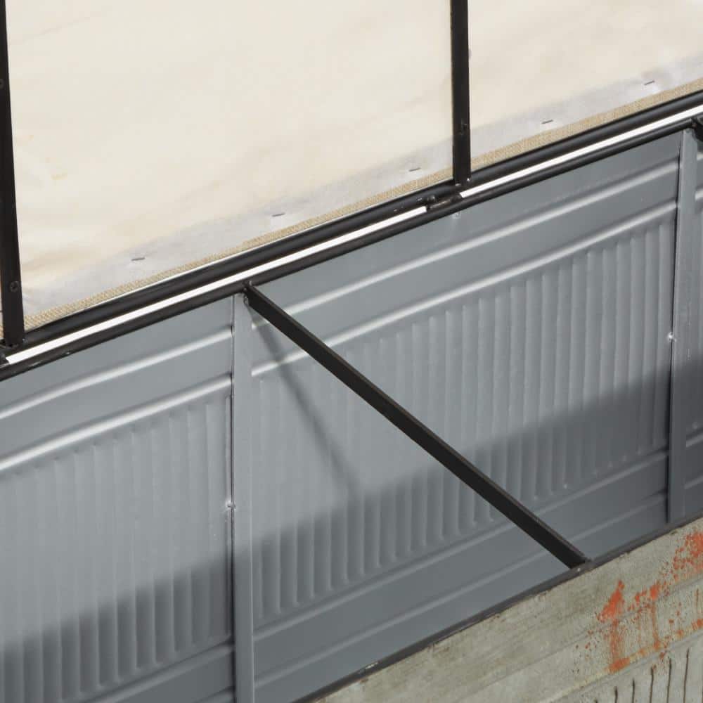 Gray Galvanized Metal Storage Bench with Beige Upholstered Seat