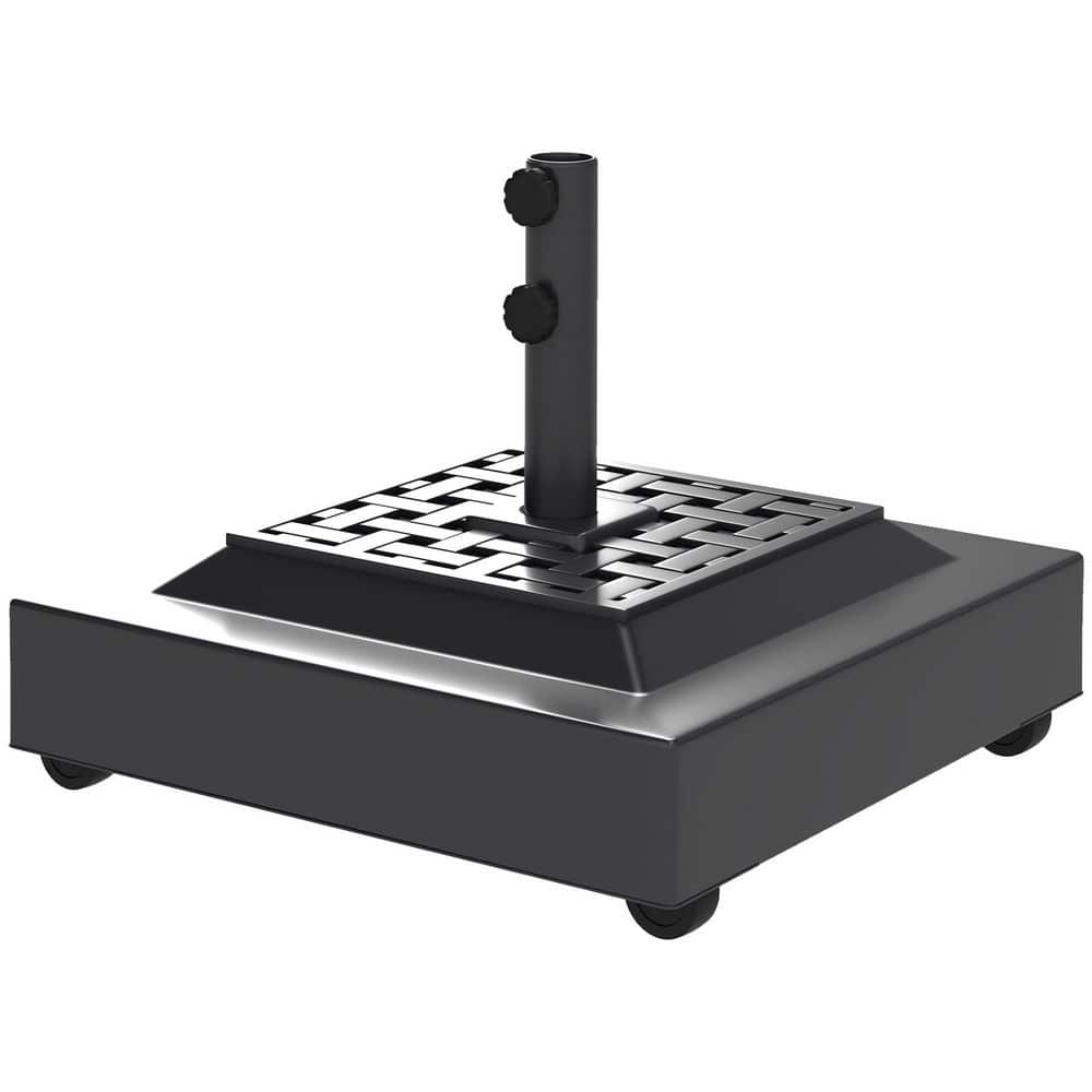 Outdoor Patio Umbrella Base, Filled Up to 143 lbs. with Sand or 112 lbs. wi