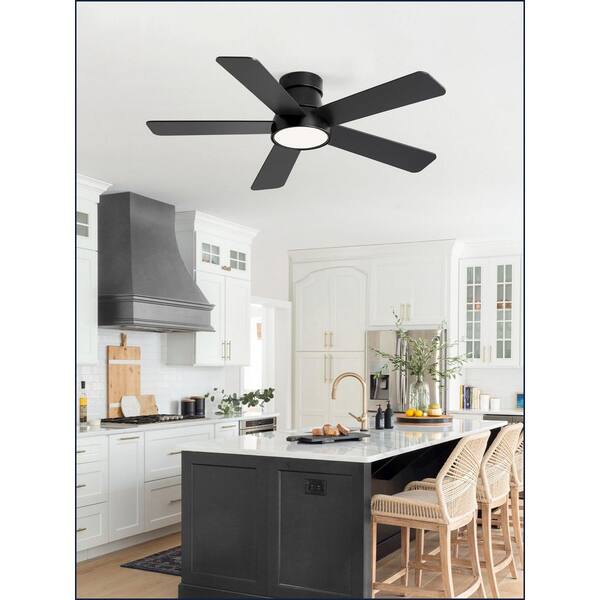 MOKSILED 42 in. Black Indoor 3-Color LED 6-Speed Quiet