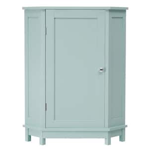 17.5 in. W x 17.5 in. D x 31.4 in. H Light Green Triangle Corner Linen Cabinet with 2 Adjustable Shelfs in Green