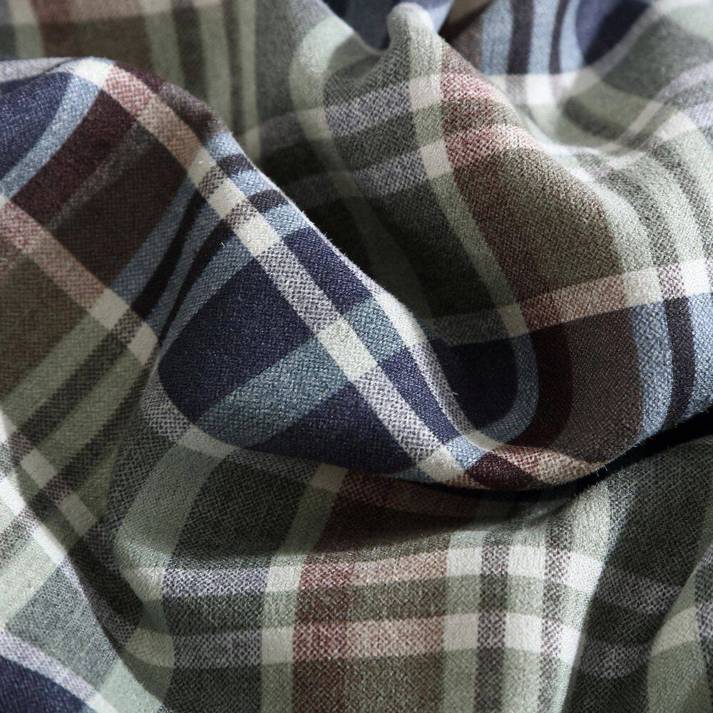 Full Navy Plaid Reversible Microfiber Comforter Set