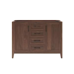 Silas 48 in. Bath Vanity Cabinet without Top in Warm Walnut