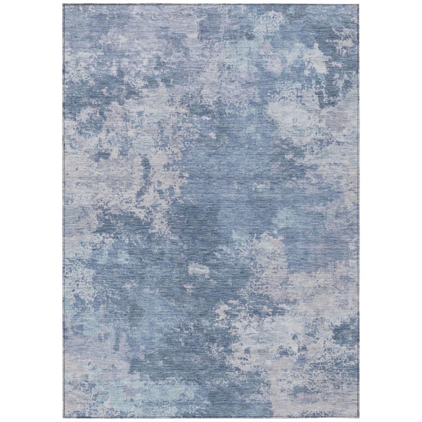 Chantille Machine Washable Indoor/Outdoor Abstract ACN2364 Blue 8 ft. x 10 ft. Area Rug