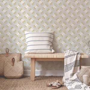 Grasscloth Fans Canary Gold Peel and Stick Wallpaper (Covers 60 sq. ft.)