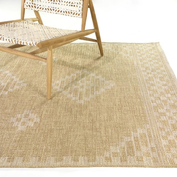 Antony Taupe 8 ft. x 10 ft. Geometric Indoor/Outdoor Area Rug