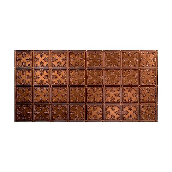 Fasade Traditional Style #10 2 ft. x 4 ft. Glue Up PVC Ceiling Tile in Oil Rubbed Bronze