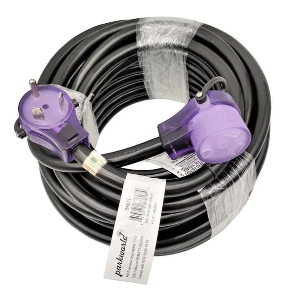 75 ft. 10/3 30 Amp 125-Volt NEMA TT-30 RV Extension Cord with Handle (NEMA TT-30P to TT-30R)