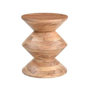 16 in. Luca Natural Abstract Wood Top End Table